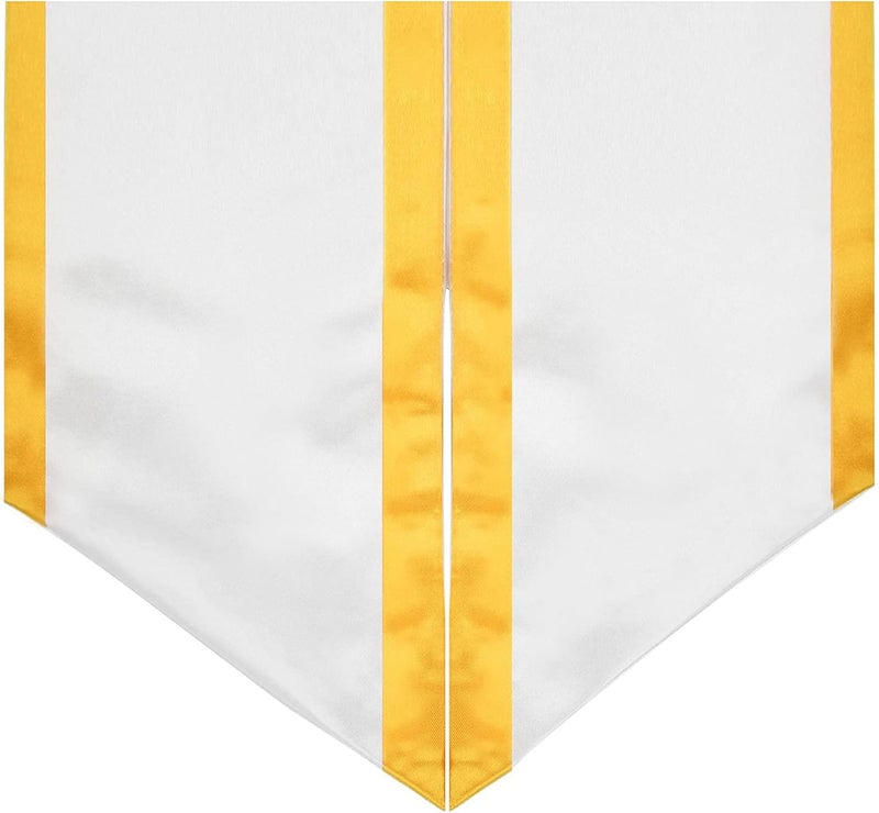 SAMDEEMI Adult Plain Graduation Honor Stole Sash Angled End With Trim 72" Long - Image 3